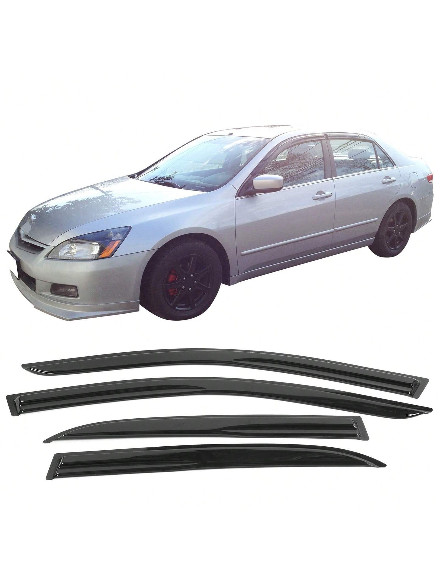 4PCS Window Visors Compatible With Honda Accord Sedan 2003–2007, Smoke Acrylic Rain Guards Car Stuff Valentine's Day Gifts For Men