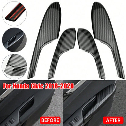 4x 2016-2020 Carbon Fiber Interior Door Armrest Panel Trim Cover F96Y