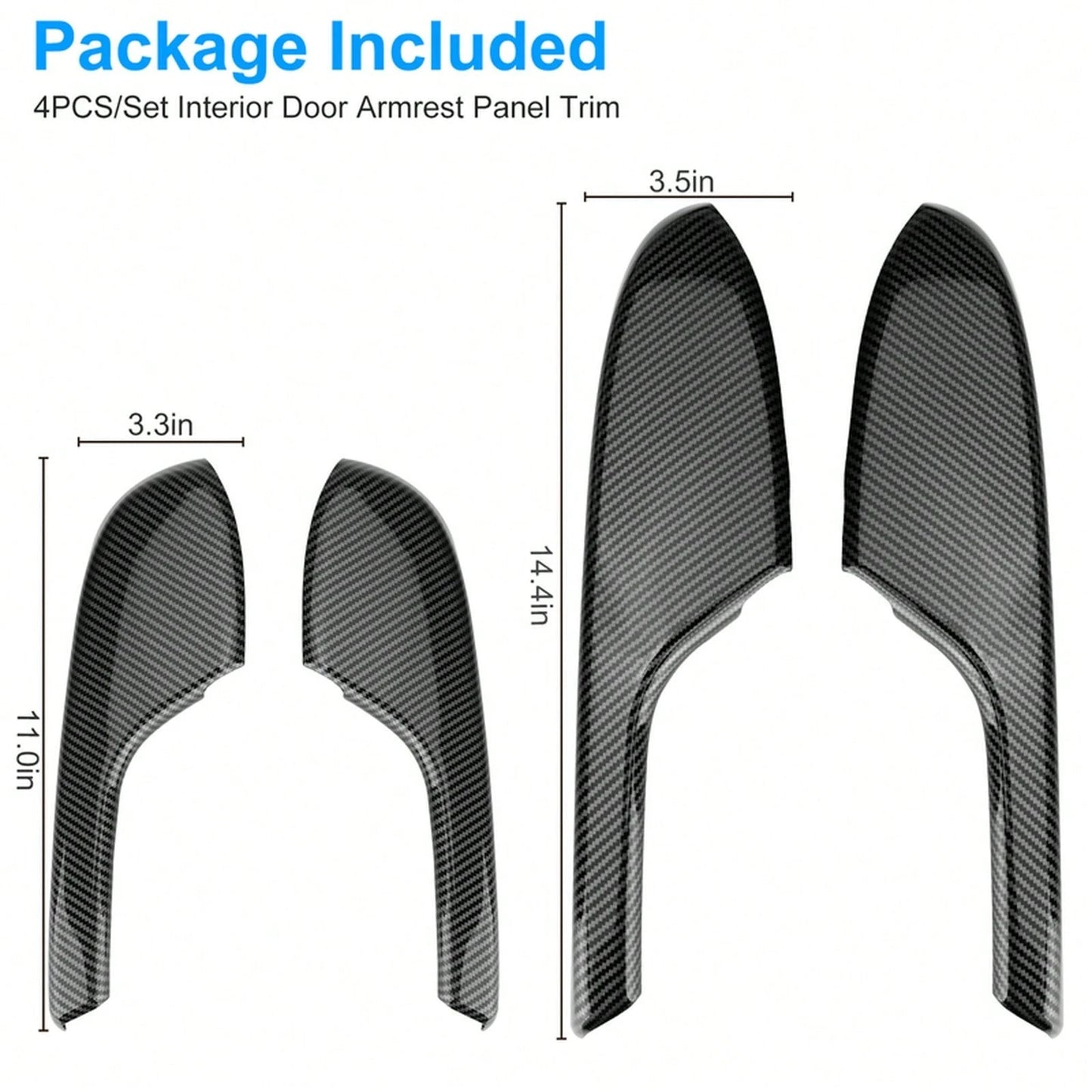 4x 2016-2020 Carbon Fiber Interior Door Armrest Panel Trim Cover F96Y