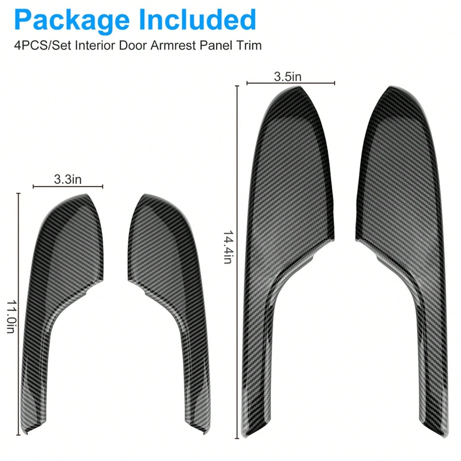 4x 2016-2020 Carbon Fiber Interior Door Armrest Panel Trim Cover F96Y