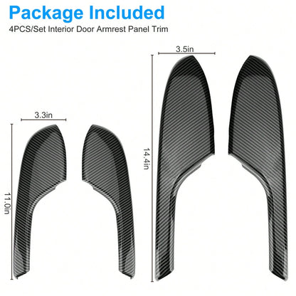 4x 2016-2020 Carbon Fiber Interior Door Armrest Panel Trim Cover F96Y