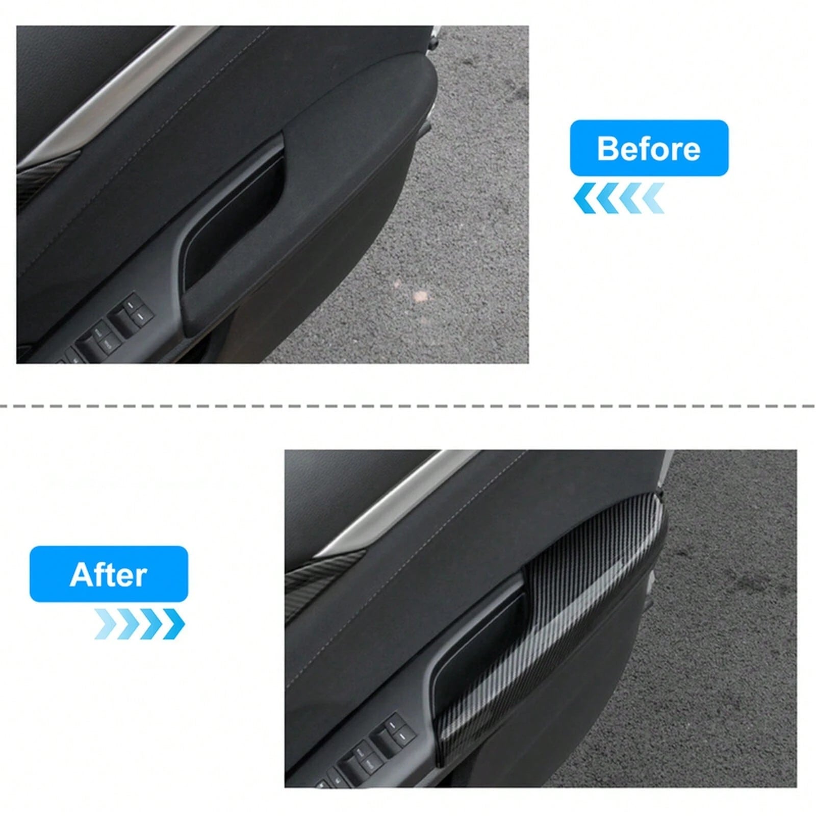 4x 2016-2020 Carbon Fiber Interior Door Armrest Panel Trim Cover F96Y