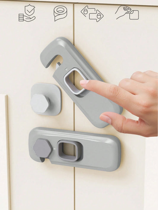 5/3/2pcs Child Refrigerator Lock, Single Door Fridge Door Stopper, Baby Safety, Child Care, Freezer Lock, Cabinet Lock, Cupboard Lock, No Drill Adhesive, Home Decor Gift