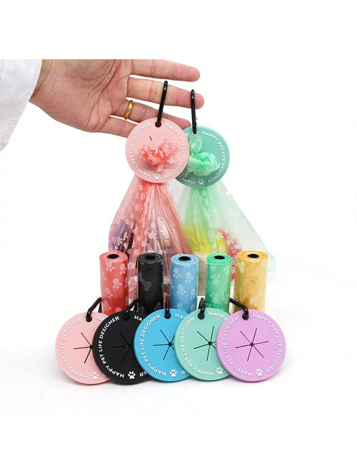 5 Colors Dog Poop Bag Holder, Waste Bag Holder With Carabiner Clip, Hands Free Poop Bag Carrier For Leash, Pet Waste Bag Dispenser For Dog Walking Accessory