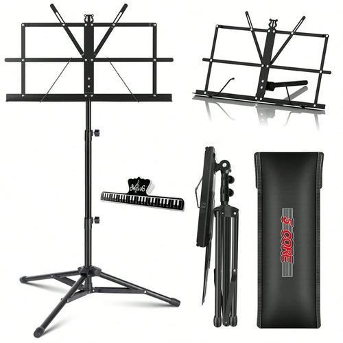 5 Core Sheet Music Stand Foldable Adjustable Bookstand