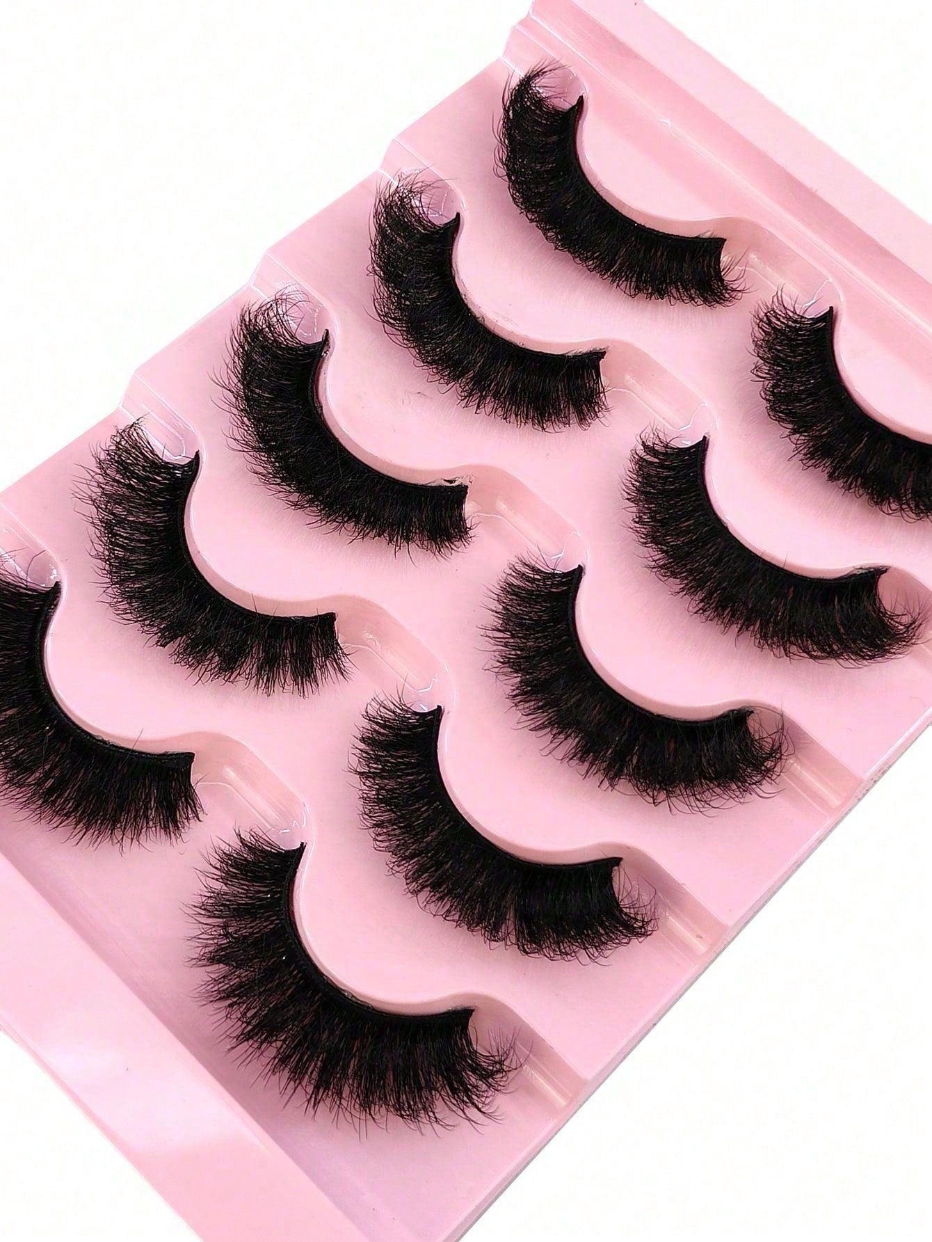 5 Pairs/Pack Natural Thick Fluffy Mink False Eyelashes, Charming Messy Look, 8D Fine Long-Lasting Full Lash Strip, Create Fox Eye Lifting Makeup Effect, Extend And Thicken Outer Eye Corner