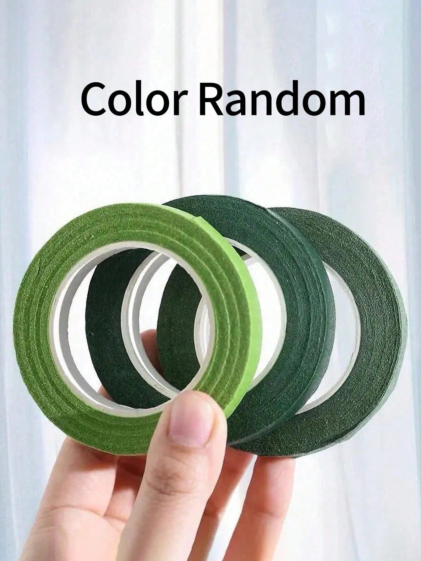 5 Rolls Self-Adhesive Floral Tape, Green Stem Paper Tape, Stamen Wrapping Tape, Floral Designer DIY Craft Supplies, Decorative Flowers, Wedding Supplies, Packaging, Graduation Season, Valentine's Day