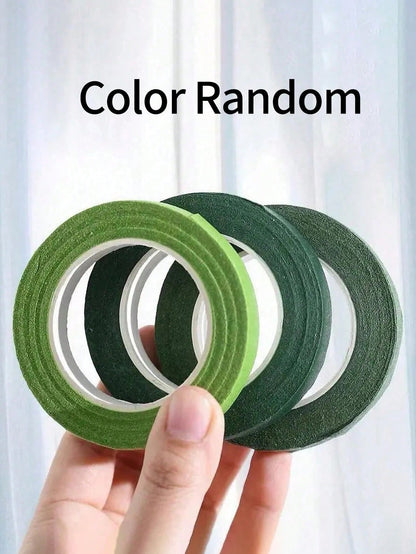 5 Rolls Self-Adhesive Floral Tape, Green Stem Paper Tape, Stamen Wrapping Tape, Floral Designer DIY Craft Supplies, Decorative Flowers, Wedding Supplies, Packaging, Graduation Season, Valentine's Day