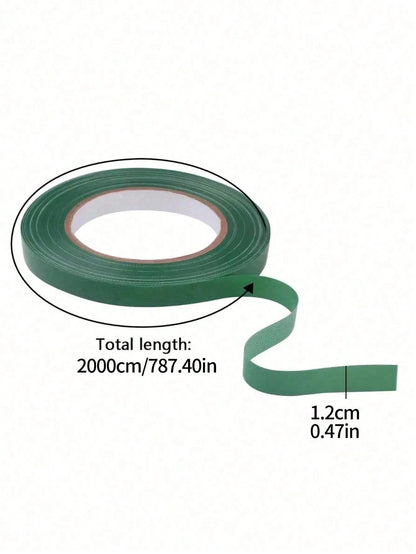 5 Rolls Self-Adhesive Floral Tape, Green Stem Paper Tape, Stamen Wrapping Tape, Floral Designer DIY Craft Supplies, Decorative Flowers, Wedding Supplies, Packaging, Graduation Season, Valentine's Day