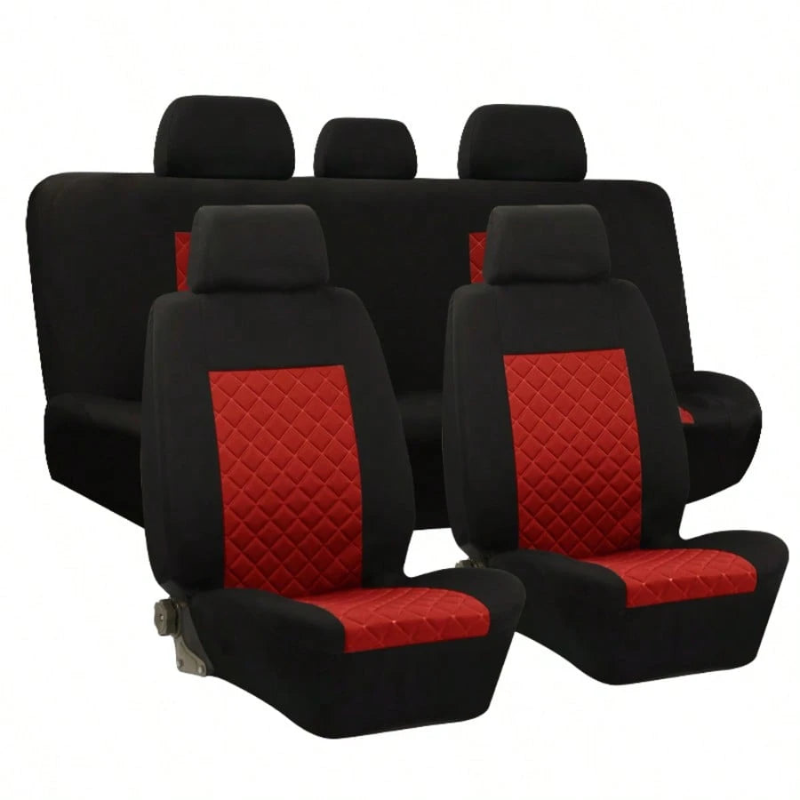 5-Seat Universal Car Seat Covers, Made Of Breathable And Comfortable Fabric With 3D Diamond Pattern Details. Dustproof And Wear-Resistant, Effectively Protecting The Original Car Seats.