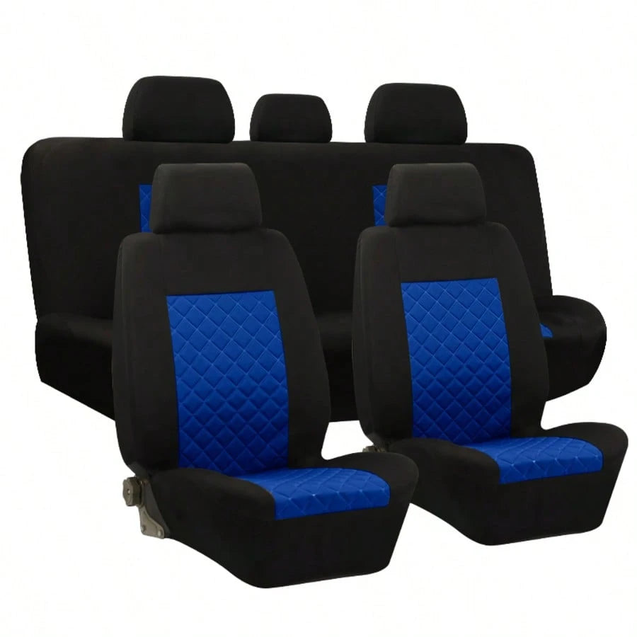 5-Seat Universal Car Seat Covers, Made Of Breathable And Comfortable Fabric With 3D Diamond Pattern Details. Dustproof And Wear-Resistant, Effectively Protecting The Original Car Seats.