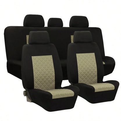 5-Seat Universal Car Seat Covers, Made Of Breathable And Comfortable Fabric With 3D Diamond Pattern Details. Dustproof And Wear-Resistant, Effectively Protecting The Original Car Seats.