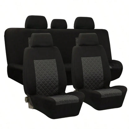 5-Seat Universal Car Seat Covers, Made Of Breathable And Comfortable Fabric With 3D Diamond Pattern Details. Dustproof And Wear-Resistant, Effectively Protecting The Original Car Seats.