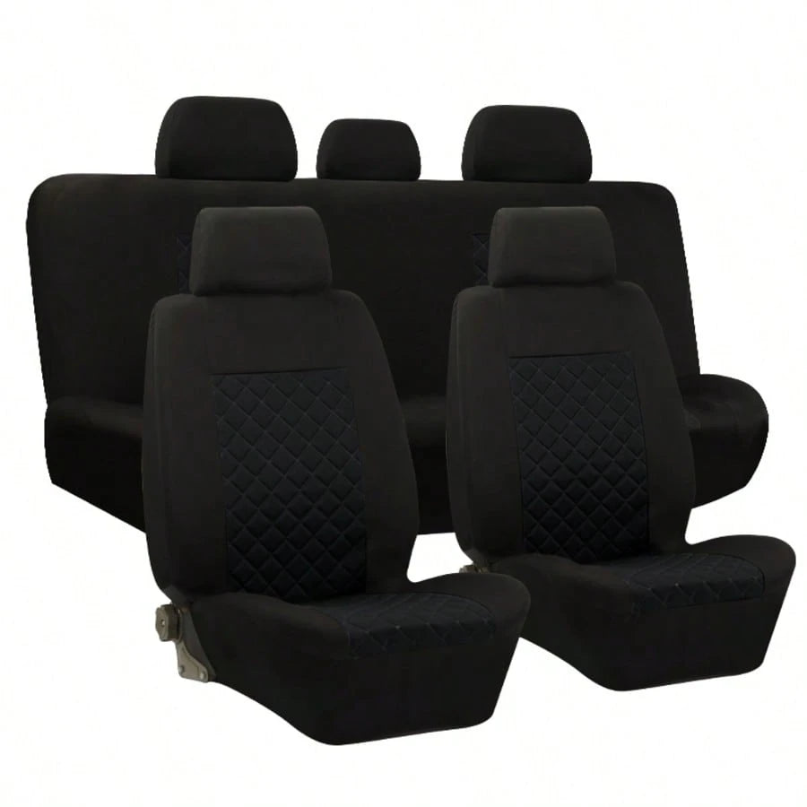 5-Seat Universal Car Seat Covers, Made Of Breathable And Comfortable Fabric With 3D Diamond Pattern Details. Dustproof And Wear-Resistant, Effectively Protecting The Original Car Seats.