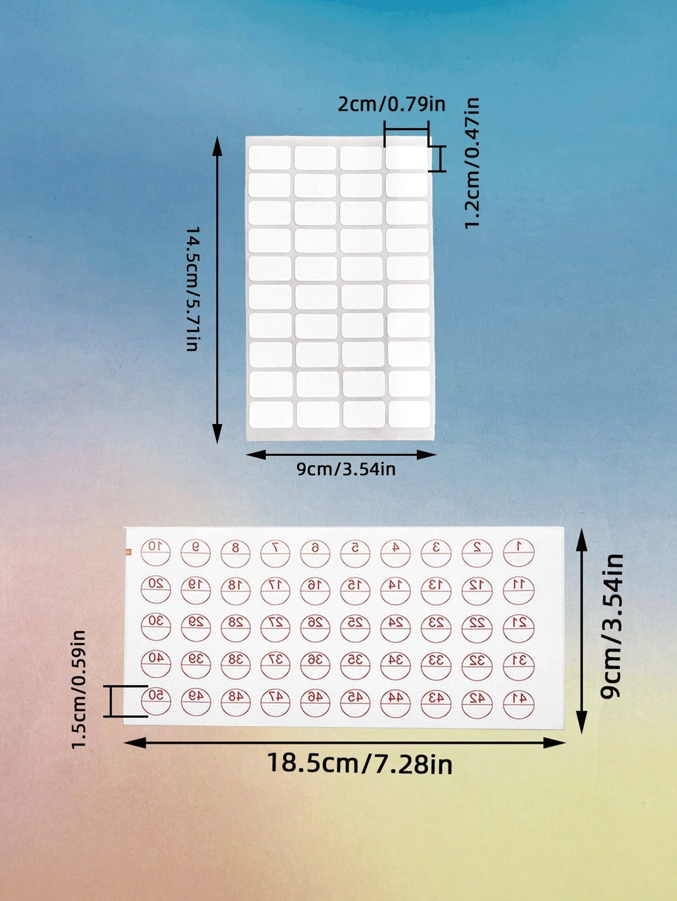 [5 Sheets]Self-Adhesive Label Set, Includes Blank Rectangular Labels And Round 1-50 Numbered Stickers, Compact And Easy To Mark, Suitable For Beaded Jewelry, Cosmetic Decanting, Store Merchandise And