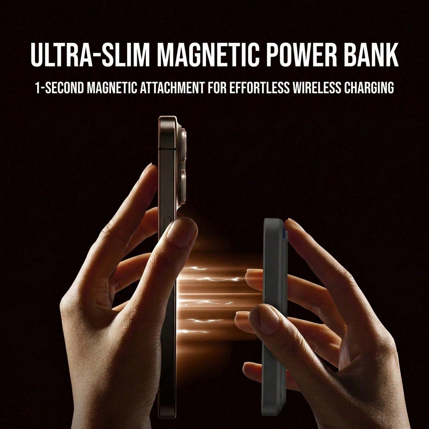 5000mAh Magnetic Wireless Power Bank Wallet Design 15W Wireless Charging 22.5W Wired Fast Charging Built-In Card Slot Ultra Slim Portable Phone Battery Pack Smart Trickle Charging Compatible With IPho