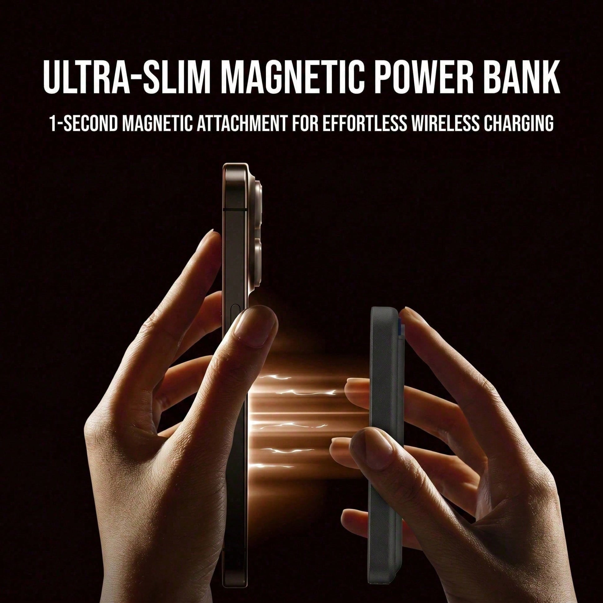 5000mAh Magnetic Wireless Power Bank Wallet Design 15W Wireless Charging 22.5W Wired Fast Charging Built-In Card Slot Ultra Slim Portable Phone Battery Pack Smart Trickle Charging Compatible With IPho