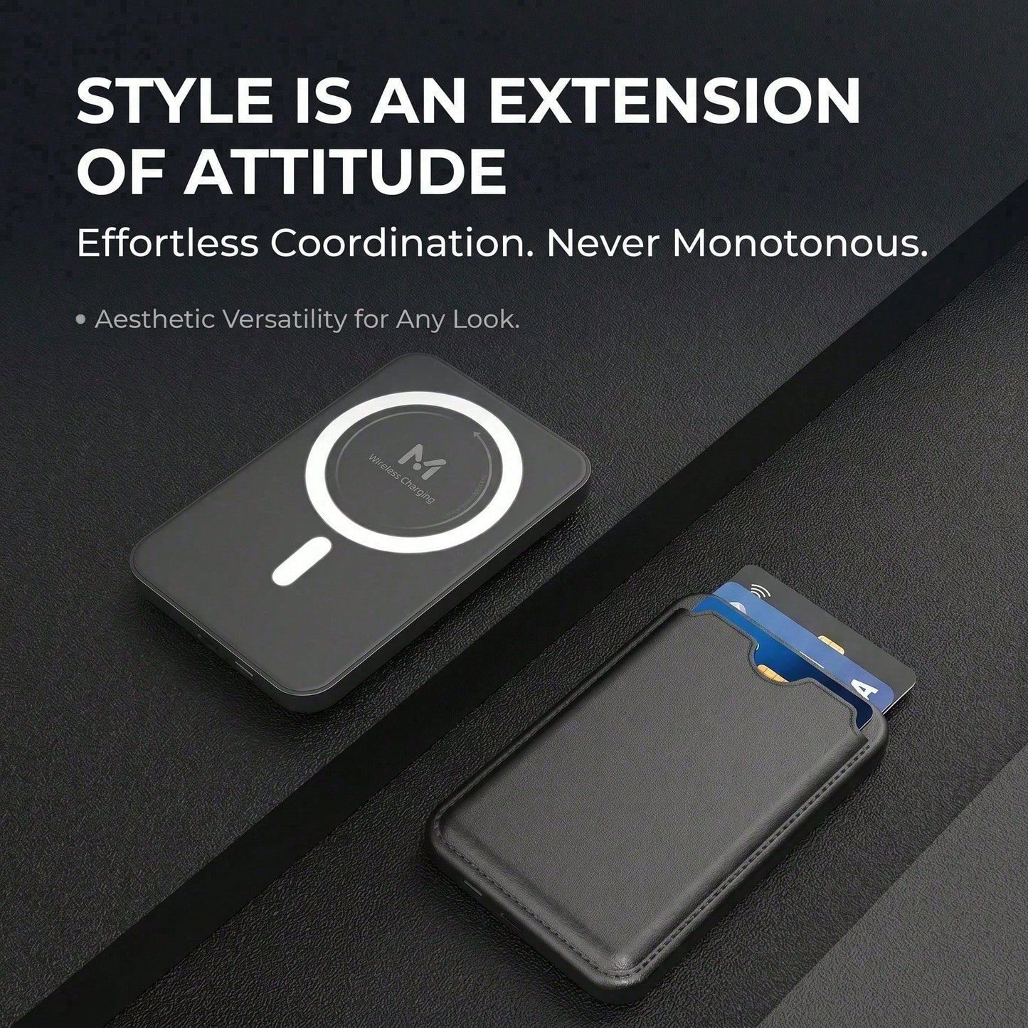 5000mAh Magnetic Wireless Power Bank Wallet Design 15W Wireless Charging 22.5W Wired Fast Charging Built-In Card Slot Ultra Slim Portable Phone Battery Pack Smart Trickle Charging Compatible With IPho