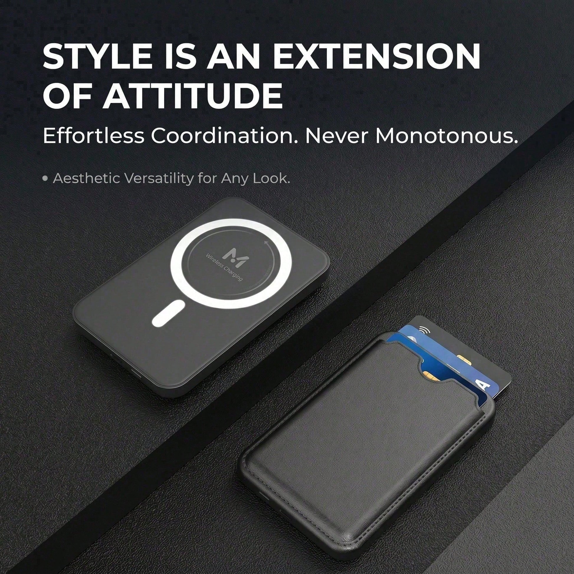5000mAh Magnetic Wireless Power Bank Wallet Design 15W Wireless Charging 22.5W Wired Fast Charging Built-In Card Slot Ultra Slim Portable Phone Battery Pack Smart Trickle Charging Compatible With IPho