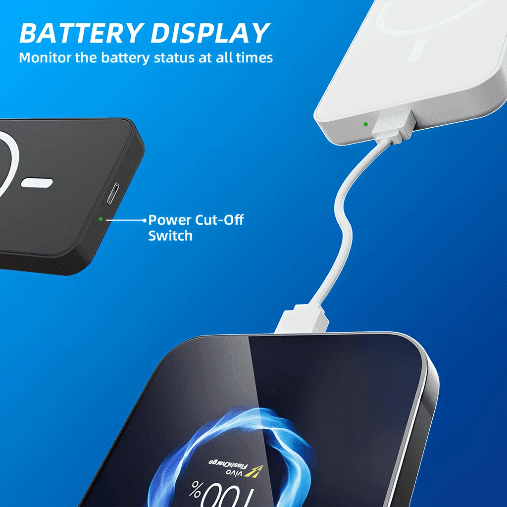 5000mAh Strong Magnetic Wireless Power Bank 15W Wireless Charging 22.5W PD Fast Charging Ultra Slim Portable Charger Travel Essentials Compact Pocket Phone Charger For IPhone 17 Pro 16 Pro Max 15 Plus