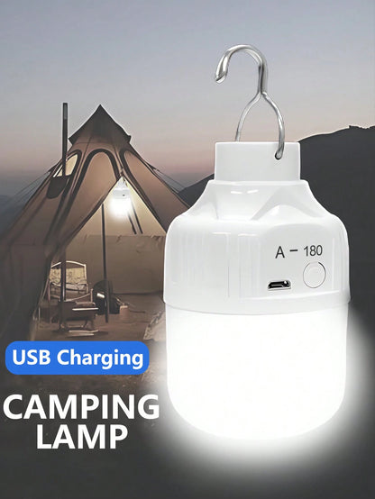 500mAh Camping Light, Emergency Bulb, Hanging Tent Work Light, Rechargeable USB LED Bulb, Outdoor Portable Light (2 Charging Ports Randomly Shipped)