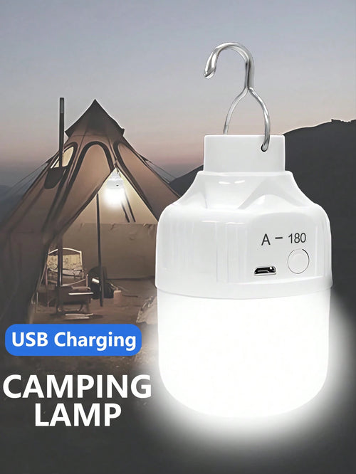 500mAh Camping Light, Emergency Bulb, Hanging Tent Work Light, Rechargeable USB LED Bulb, Outdoor Portable Light (2 Charging Ports Randomly Shipped)