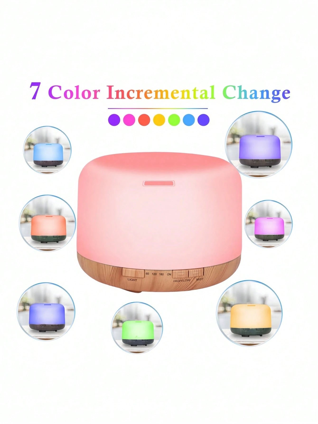 500ml Indoor Humidifier With Remote Control And 10 Essential Oils, Essential Oil Diffuser, Aromatherapy Lamp, Cold Mist Aromatherapy Diffuser, Silent Design, Timer And Automatic Shutdown, Suitable For