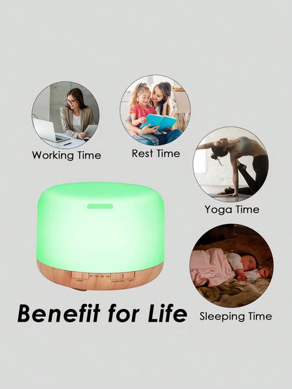 500ml Indoor Humidifier With Remote Control And 10 Essential Oils, Essential Oil Diffuser, Aromatherapy Lamp, Cold Mist Aromatherapy Diffuser, Silent Design, Timer And Automatic Shutdown, Suitable For