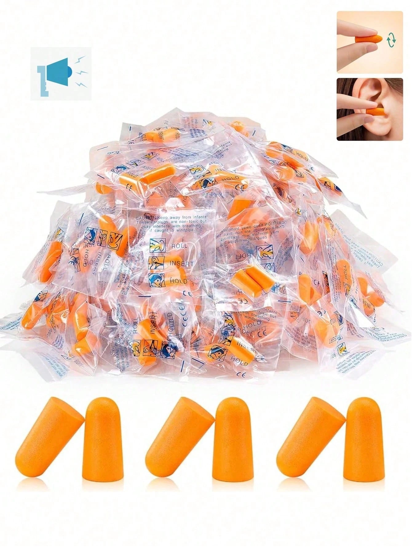 50Pairs/30Pairs/20 Pairs Foam Earplugs, Individual Package 32db Nrr Noise Reduction Ear Plugs For Sleep, Snoring Sound Canceling Travel, Loud Music, Music Concert, Shooting, Work, Construction, Hearin