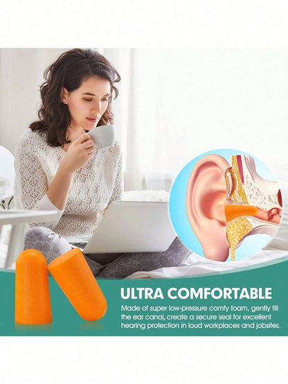 50Pairs/30Pairs/20 Pairs Foam Earplugs, Individual Package 32db Nrr Noise Reduction Ear Plugs For Sleep, Snoring Sound Canceling Travel, Loud Music, Music Concert, Shooting, Work, Construction, Hearin