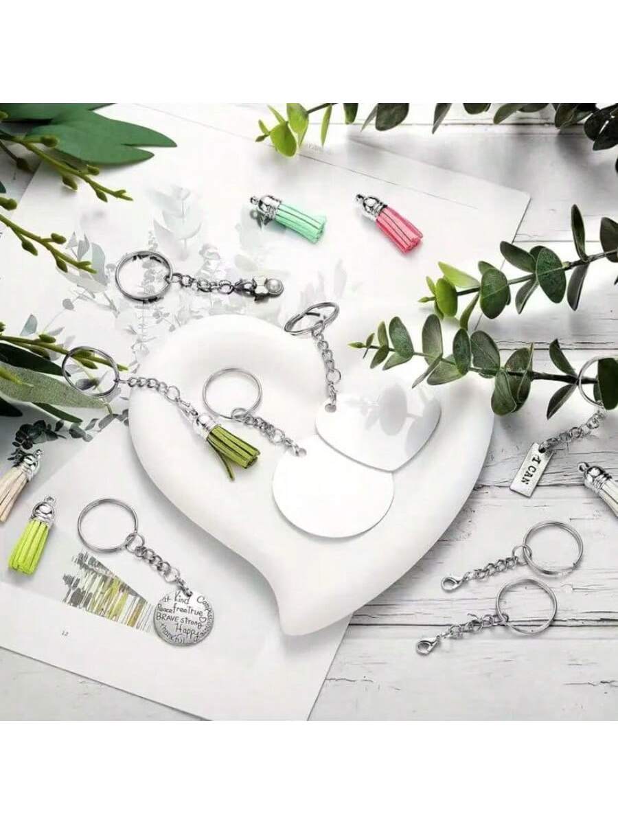 50pcs/100pcs/150pcs Keychain Making Kit, Including Detachable Key Ring, Lobster Clasp, Jump Ring, For DIY Jewelry Keychain, Handicraft Making