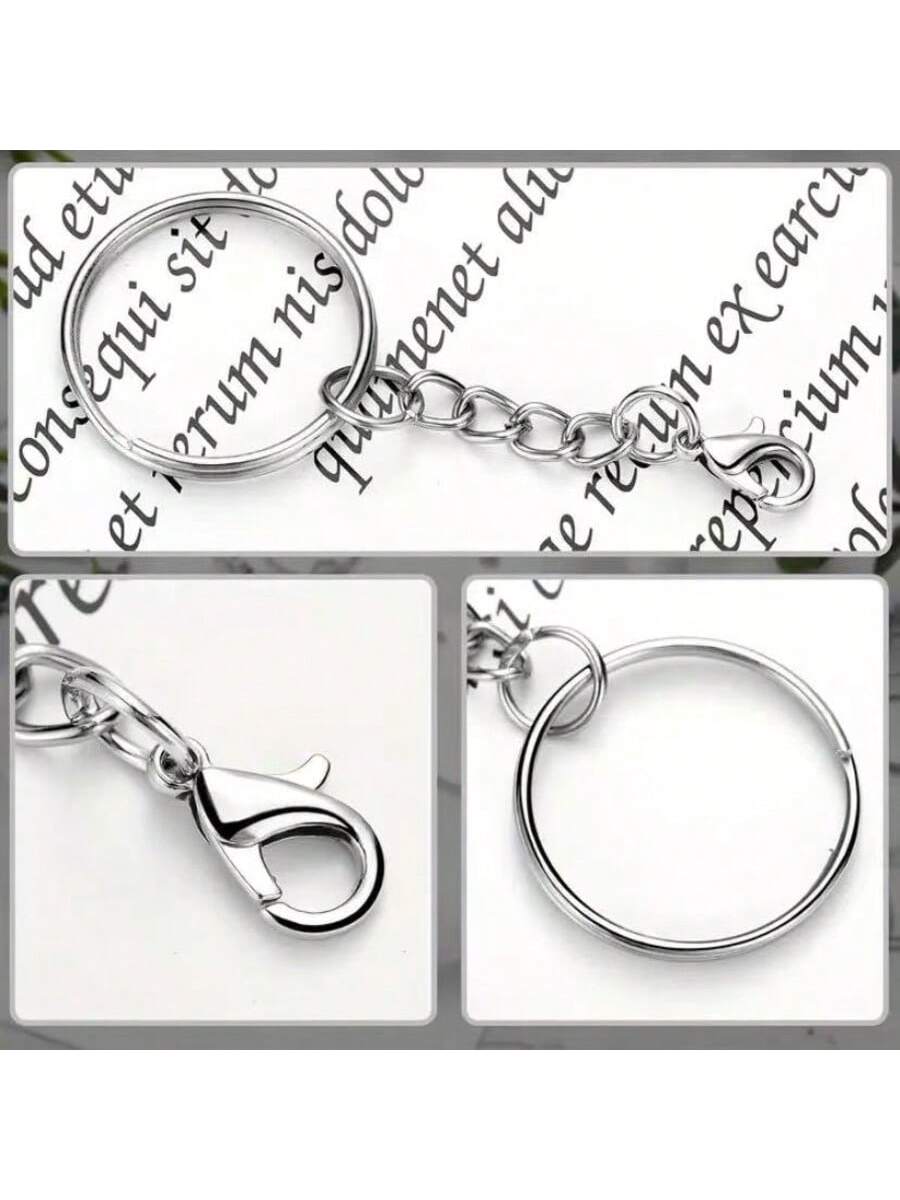 50pcs/100pcs/150pcs Keychain Making Kit, Including Detachable Key Ring, Lobster Clasp, Jump Ring, For DIY Jewelry Keychain, Handicraft Making