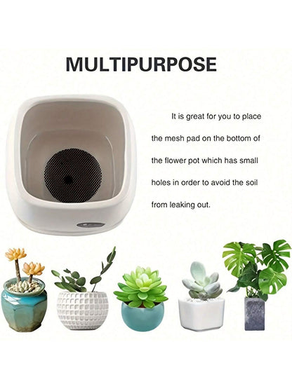 50pcs Flower Pot Hole Mesh Pad, Round Drainage Hole Screens Prevent Soil Loss Anti, Plant Drainage Screens Gasket, Bonsai Pot Bottom Grid Mat Mesh, Gardening Supplies