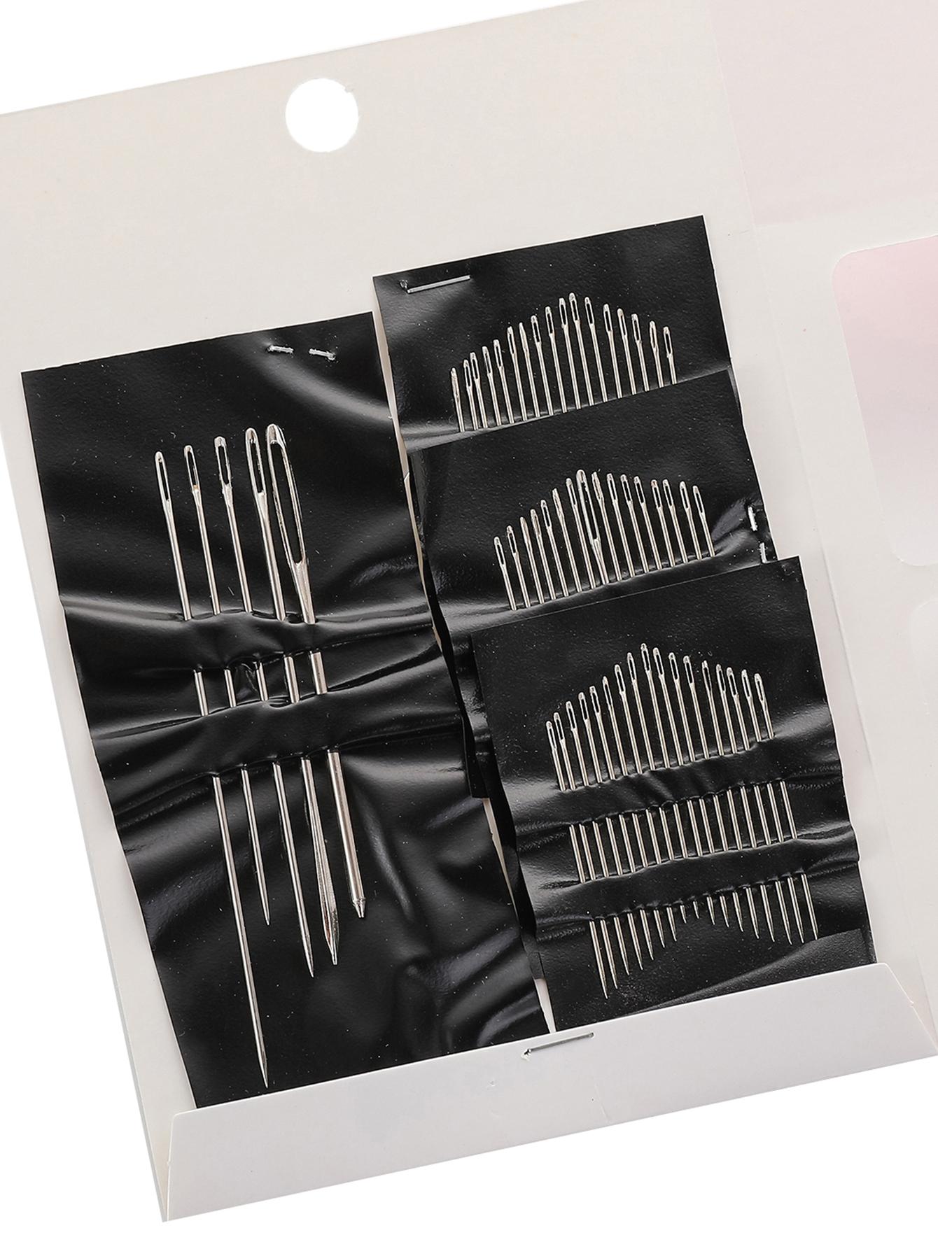 55pcs Stainless Steel Needle, Embroidery Needles For Hand Sewing, Easy Side Threading, Stitching Tools