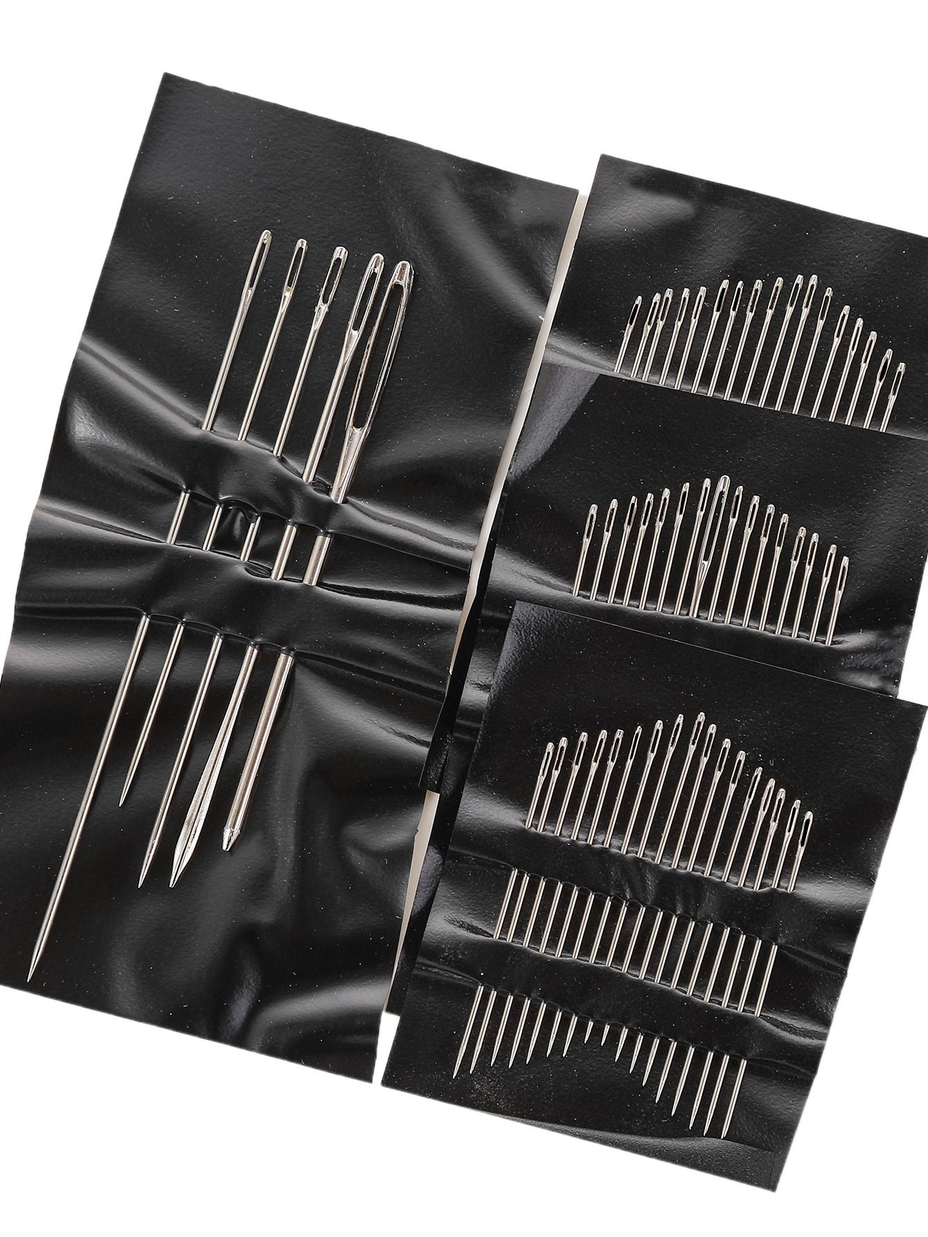 55pcs Stainless Steel Needle, Embroidery Needles For Hand Sewing, Easy Side Threading, Stitching Tools