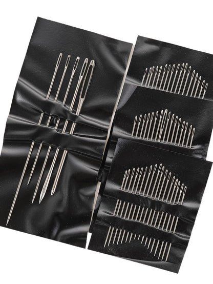 55pcs Stainless Steel Needle, Embroidery Needles For Hand Sewing, Easy Side Threading, Stitching Tools