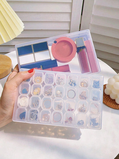 56 Compartment/4 Compartment Jewelry Box, Portable Detachable Storage Box, DIY Organizer Box, Desktop Storage Box With Lid, Pill/Medicine Storage Box, Transparent Plastic Organizer Box, Suitable For R
