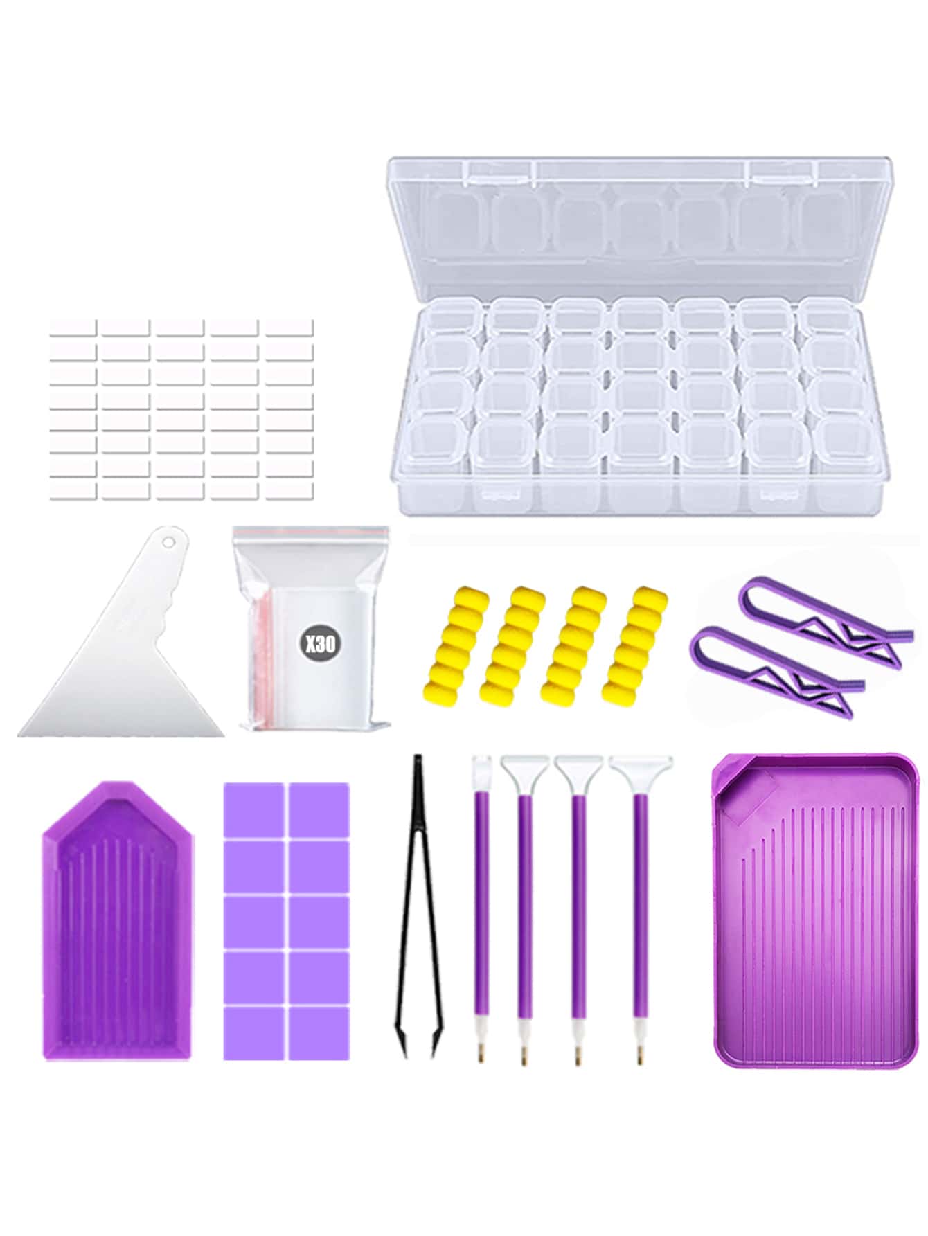 56pcs Creative ABS Diamond Painting Tool Set,Daily Solid Diamond Art Accessory And Tool Kit For Adults DIY Art Craft