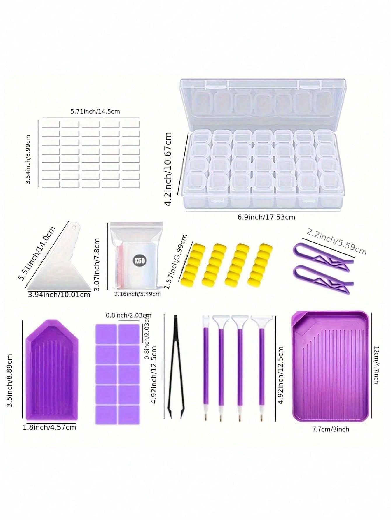 56pcs Creative ABS Diamond Painting Tool Set,Daily Solid Diamond Art Accessory And Tool Kit For Adults DIY Art Craft