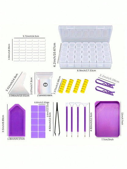 56pcs Creative ABS Diamond Painting Tool Set,Daily Solid Diamond Art Accessory And Tool Kit For Adults DIY Art Craft
