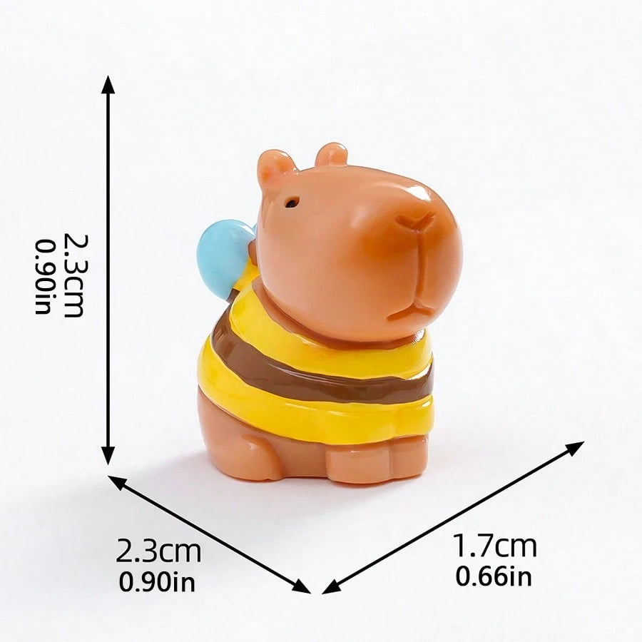 5pcs Creative Cute Bee Clothes Capybara Small Water Pig Car Dashboard Desktop Ornament DIY Car Interior Office Desk Computer Screen Landscape Decoration Accessories