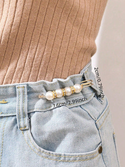 5pcs Detachable Waist Adjustment Buckles, Durable Metal Non-Slip Belt, Multi-Functional Pin Buckle Set, Suitable For Women, Perfect Match For Pants, Scarves And Shawls, Suitable For Daily Wear, Partie