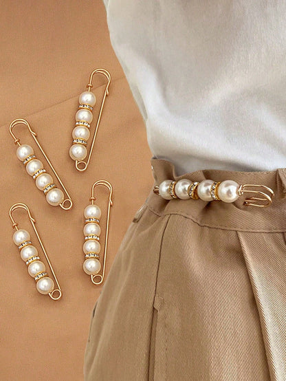 5pcs Detachable Waist Adjustment Buckles, Durable Metal Non-Slip Belt, Multi-Functional Pin Buckle Set, Suitable For Women, Perfect Match For Pants, Scarves And Shawls, Suitable For Daily Wear, Partie