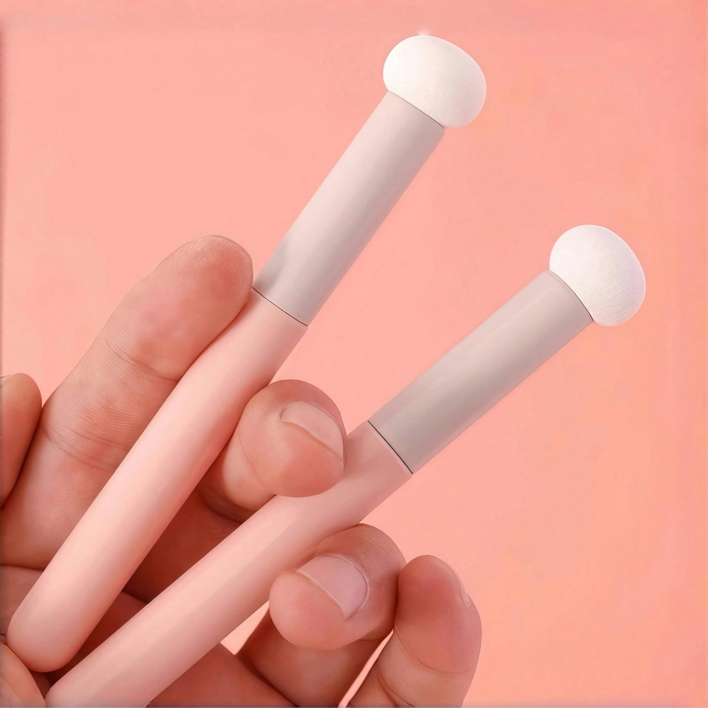 5pcs Makeup Brush & Sponge Set- Concealer/Powder/Lip Brush + Mushroom Sponge + Round Makeup Blender| Soft Bristles, Flawless Makeup, Suitable For Acne Scars/Large Coverage, Wet & Dry Use, Multi-Func