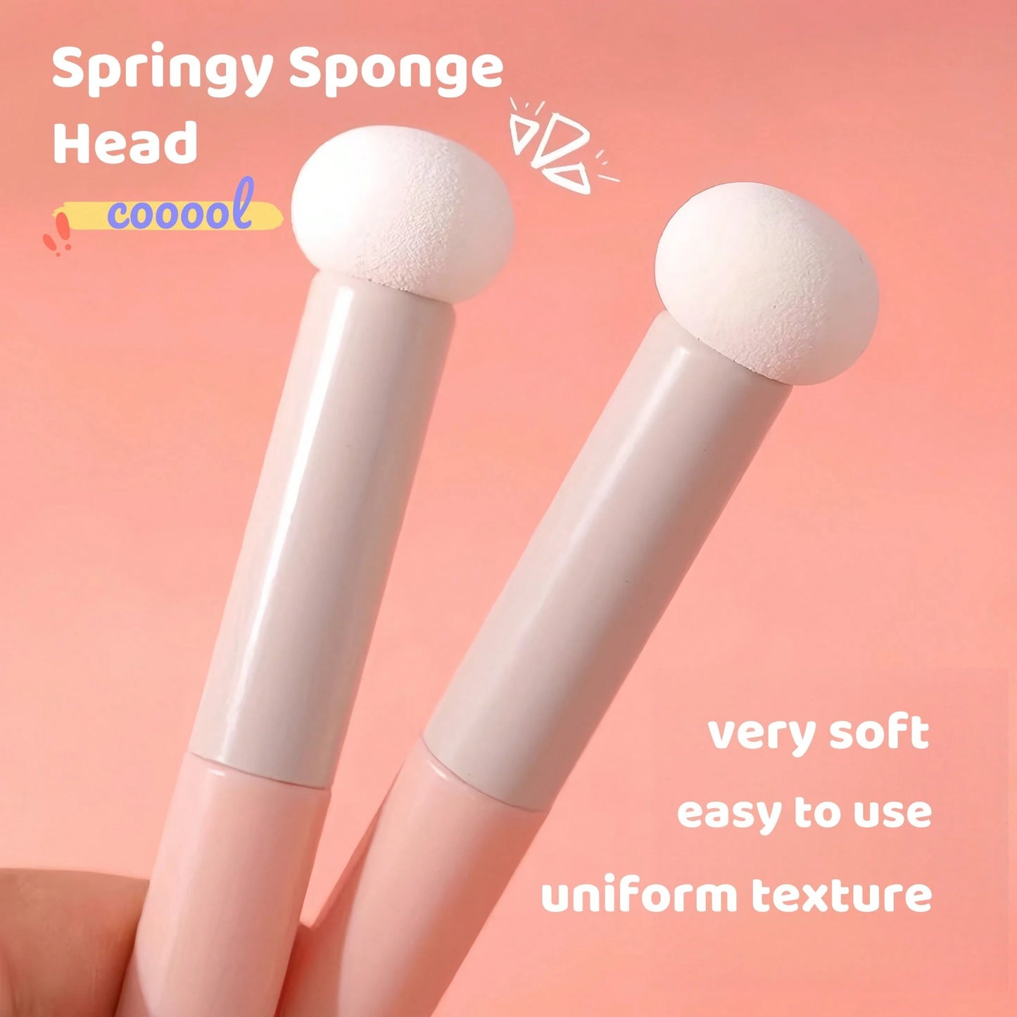 5pcs Makeup Brush & Sponge Set- Concealer/Powder/Lip Brush + Mushroom Sponge + Round Makeup Blender| Soft Bristles, Flawless Makeup, Suitable For Acne Scars/Large Coverage, Wet & Dry Use, Multi-Func