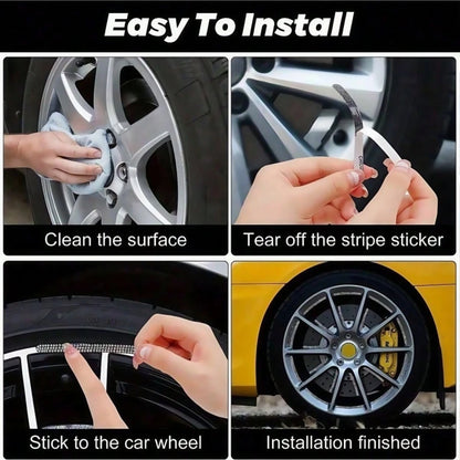 5pcs Rhinestone Wheel Rim Decorative Stickers, Decorative And Warning Function, Strong Adhesion And Durable, Suitable For Cars, Motorcycles, Bicycles, Tricycles, Essential Car Accessories For Personal