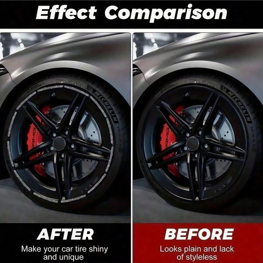 5pcs Rhinestone Wheel Rim Decorative Stickers, Decorative And Warning Function, Strong Adhesion And Durable, Suitable For Cars, Motorcycles, Bicycles, Tricycles, Essential Car Accessories For Personal