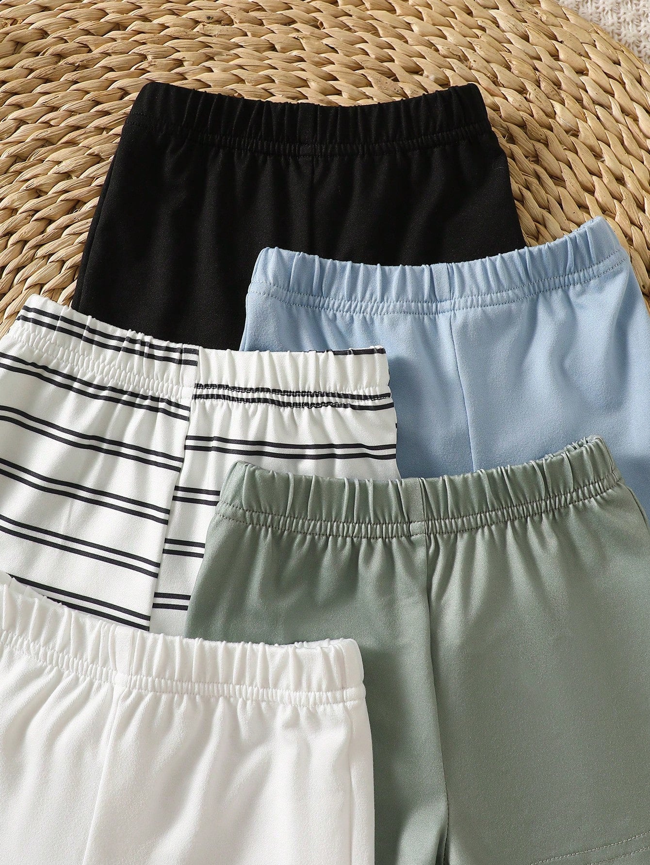 5pcs/Set Newborn Baby Cute Outfit, Short T-Shirt + Pants, Summer