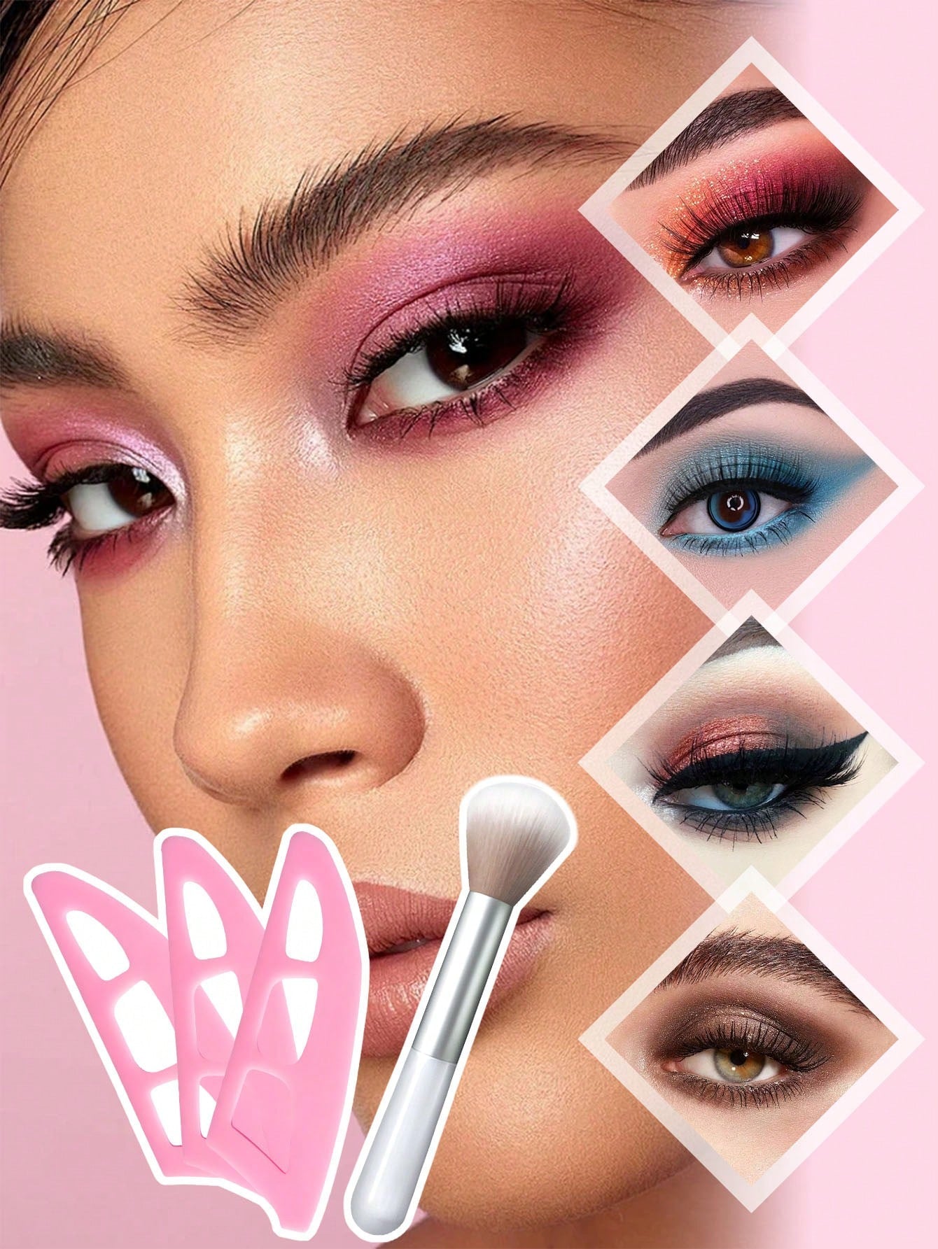 6/3/2/1pc Eye Makeup Auxiliary Tool, Eye Shadow Seal Template,Eye Shadow Assistant,Eye Shadow Tools And Makeup Brushes, 1pc Eye Shadow Brushes,Eye Makeup Tools,Beauty Tool, Novice Eye Makeup Assistant