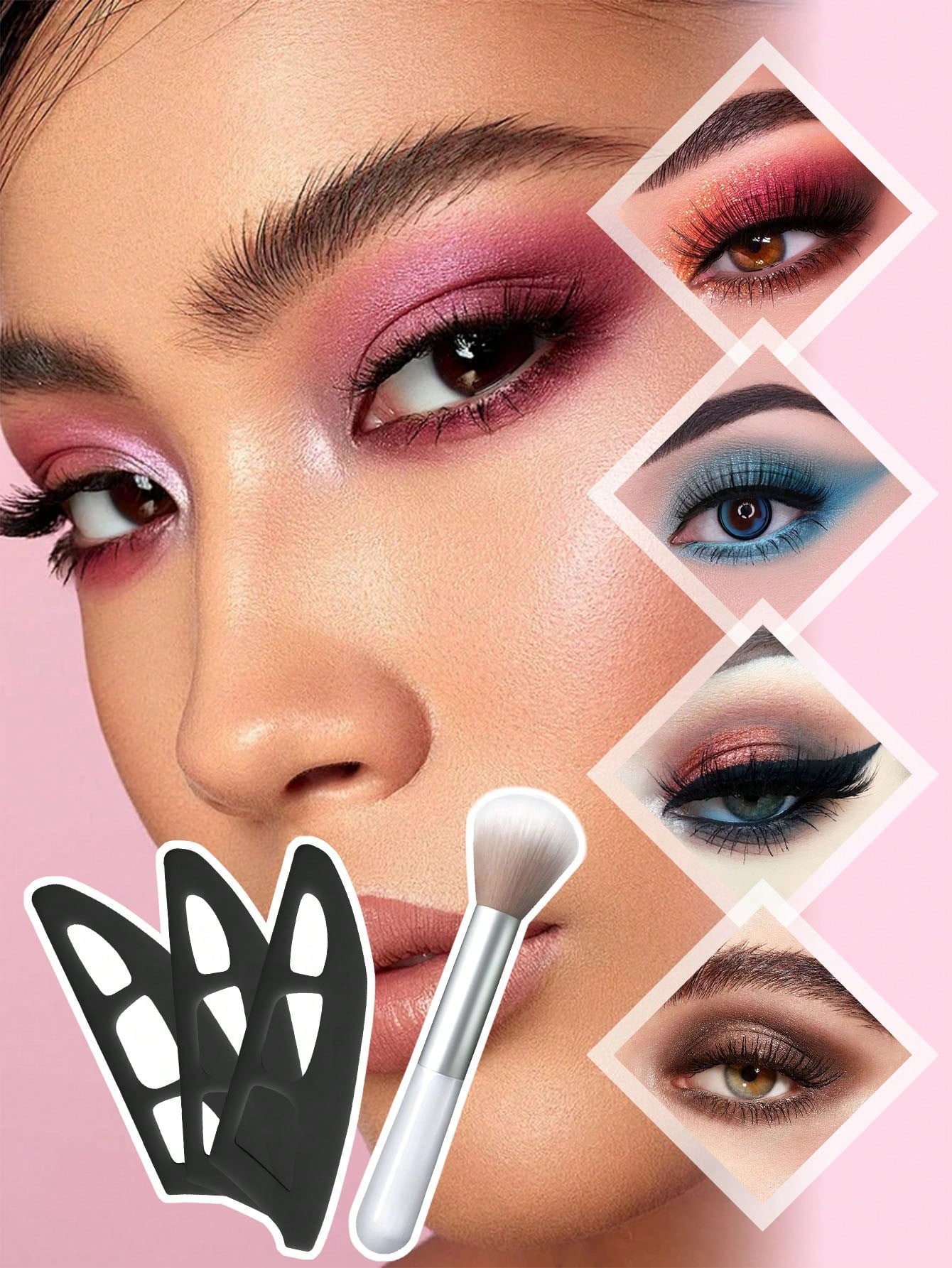 6/3/2/1pc Eye Makeup Auxiliary Tool, Eye Shadow Seal Template,Eye Shadow Assistant,Eye Shadow Tools And Makeup Brushes, 1pc Eye Shadow Brushes,Eye Makeup Tools,Beauty Tool, Novice Eye Makeup Assistant